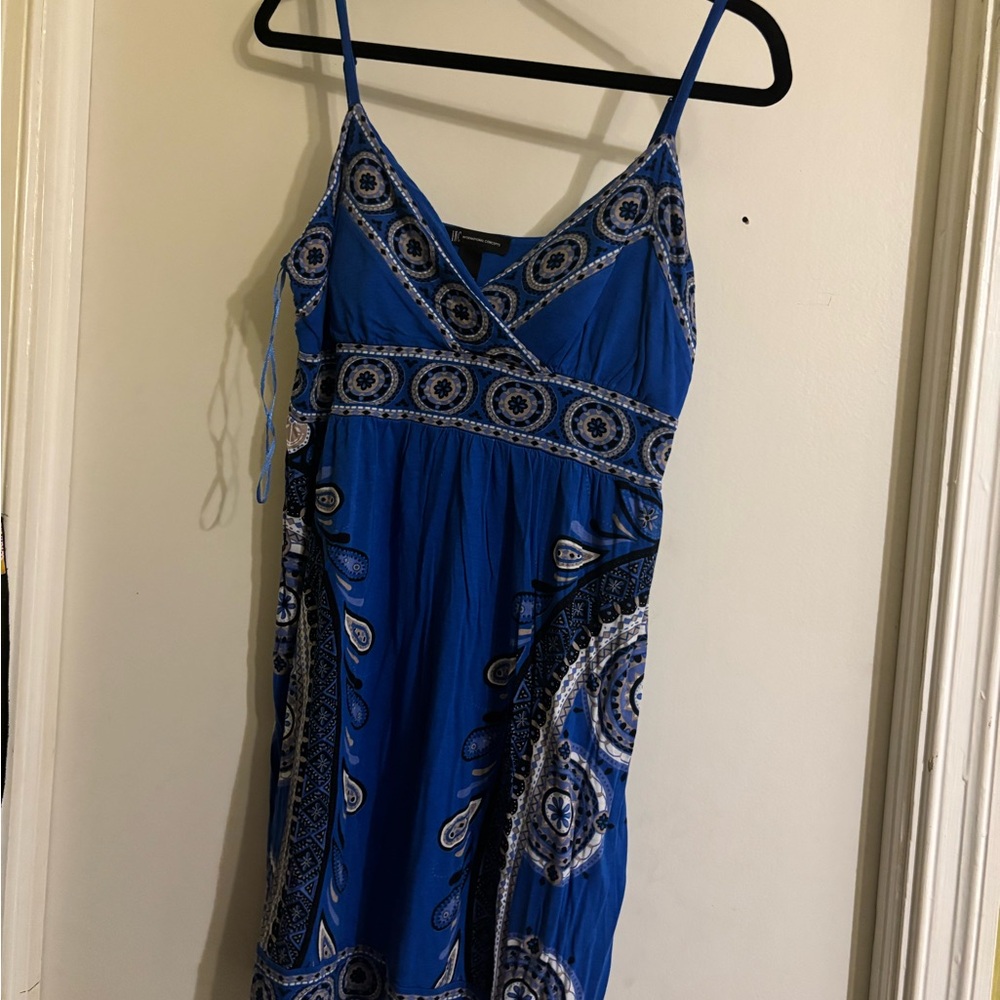 INC International Concepts Blue and Black Mini Dress